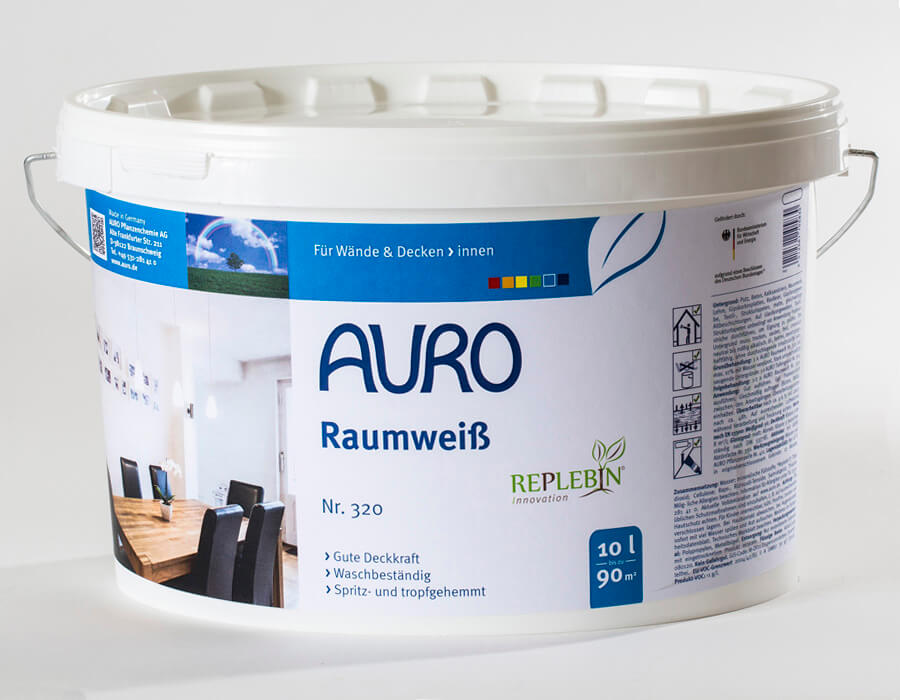 Auro Raumweiß 320 Emissionsfreie, dauerhaft matt-weiße Dispersions-Wandfarbe in …
