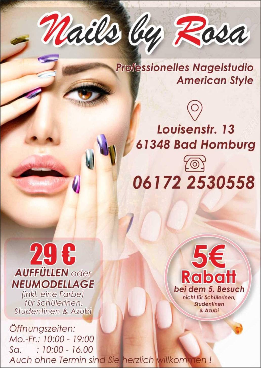 Nails By Rosa Nagel Fusspflege Wimpernverlangerung Flyer