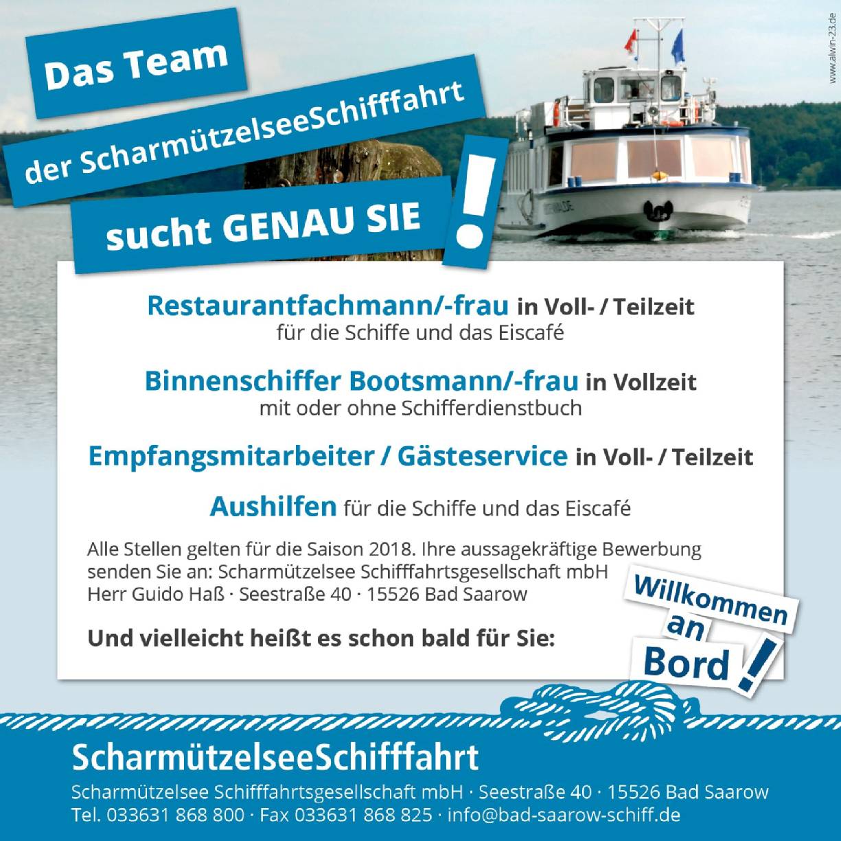 Scharmützelsee Schifffahrtsgesellschaft mbH in Bad Saarow - Schifffahrt