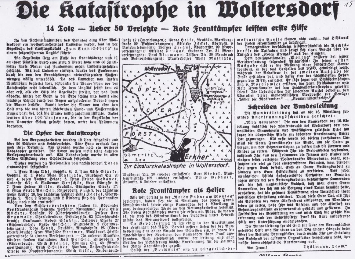 Die Wetterkatastrophe Woltersdorf 1926