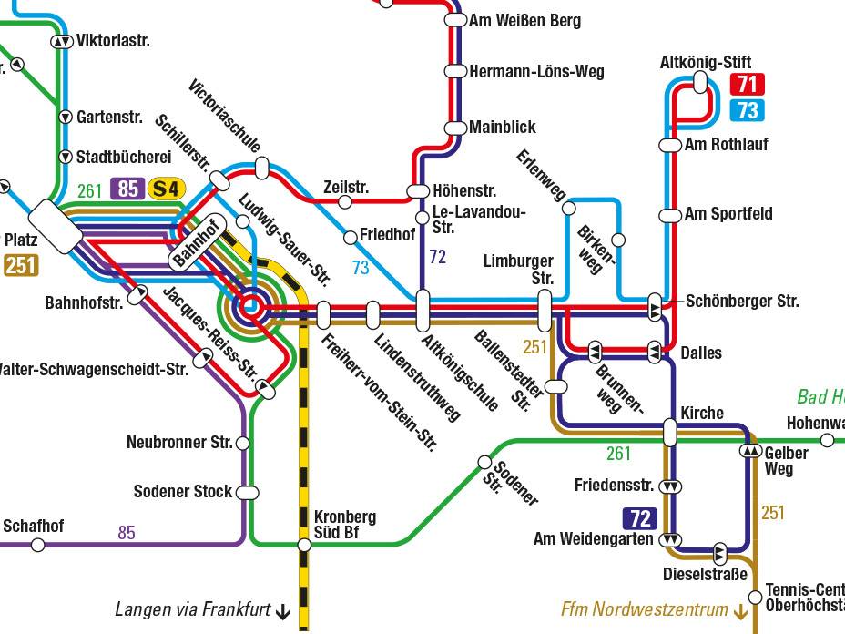 Schematischer Liniennetzplan Stadt Kronberg 2018