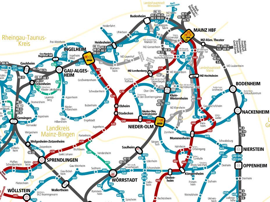 Schematischer Liniennetzplan Landkreis Mainz-Bingen