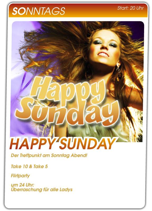 Die Party am Sonntag! In unserer Disco feiern wir auch regelmäßig am Sonntag!