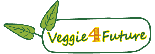 Veggie4Future-Logo mit grünen Blättern und Schriftzug