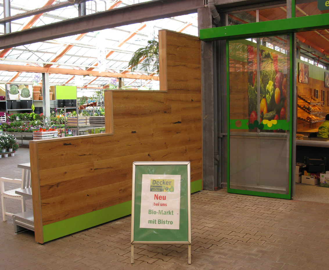 Die Firma Mobili ökologischer Ladenbau plant und fertigt Ladeneinrichtungen für Biomärkte, Bioläden und Naturkostgeschäfte, sowie Bistro- und Cafeeinrichtungen, ob Achern, Stuttgart oder München