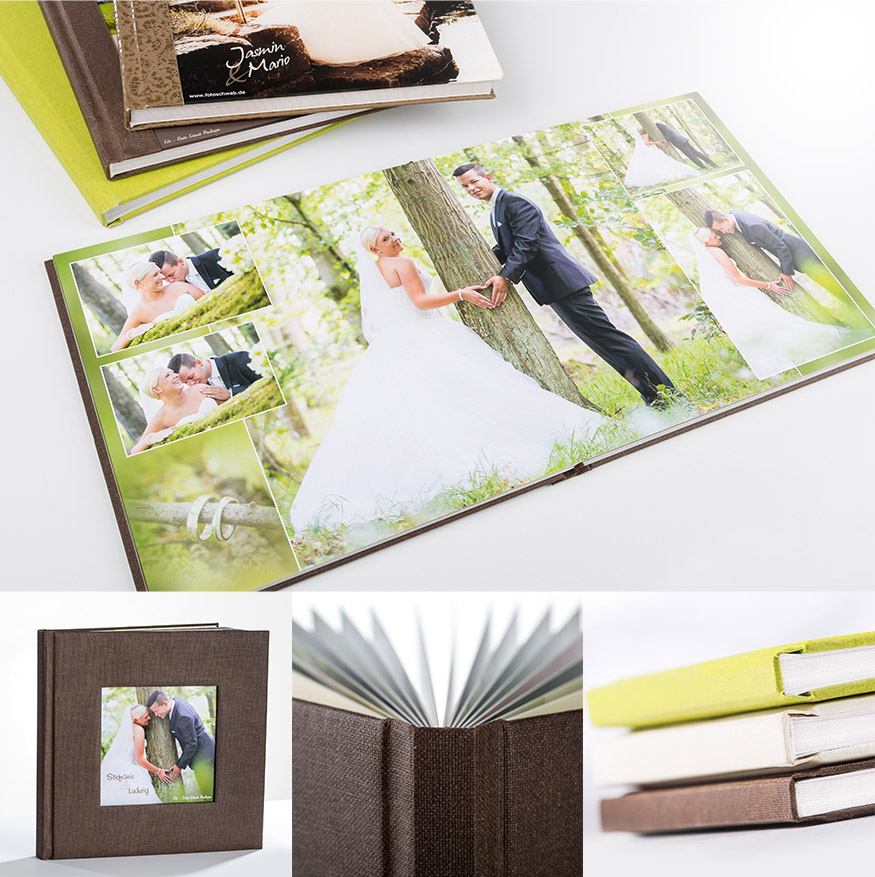 Im Rahmen der Hochzeitsfotografie bieten wir Ihnen bei uns in Remlingen auch individuell gestaltete Fotobücher.