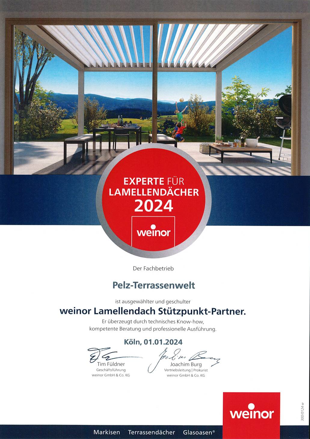 weinor Lamellendach-Experte | seit 2022