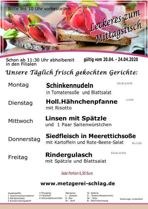 Ihr Metzger in Stuttgart-Mühlhausen - Mittagstisch